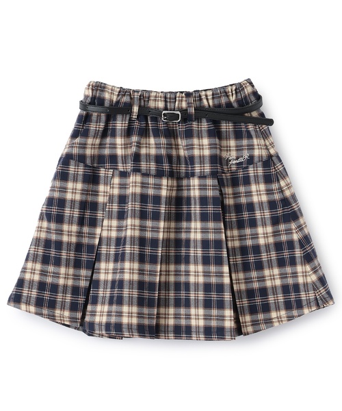 pom ponette junior(ポンポネットジュニア)の「【130cmあり】チェックボックスタックスカート×インパンセット(スカート・キッズ・ネイビー/アイボリー・L/SS/S/M)」の14枚目の写真