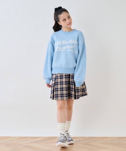 pom ponette junior(ポンポネットジュニア)の「【130cmあり】チェックボックスタックスカート×インパンセット(スカート・キッズ・ネイビー/アイボリー・L/SS/S/M)」の18枚目の写真