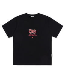 ESCAPEFROM（エスケープフロム）の「ドットハートプリントオーバーフィット半袖ブラック（Tシャツ/カットソー）」