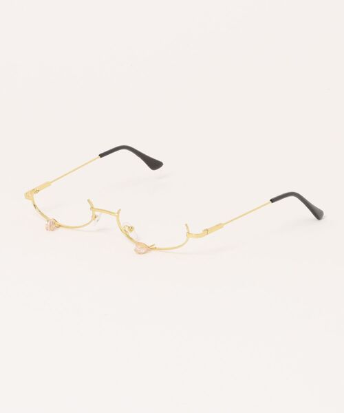 UP START（アップスタート）の「【LAMPOON】アンダーリム　チェーン付きメガネ　ケース付き（メガネ・レディース・ゴールド/シルバー・FREE）」の8枚目の写真