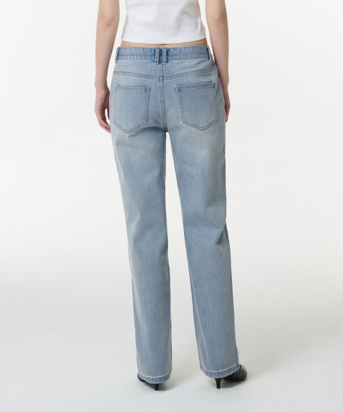 MUSINSA STANDARD WOMAN（ムシンサスタンダードウーマン）の「[クールタンダード] ウィメンズ リニア ストレート デニムパンツ [スカイブルー]（デニムパンツ・レディース・その他・30/24/25/26/27/28/29）」の3枚目の写真