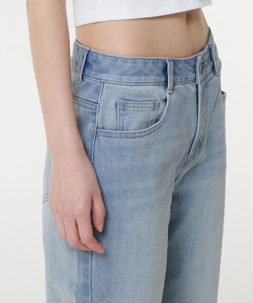 MUSINSA STANDARD WOMAN（ムシンサスタンダードウーマン）の「[クールタンダード] ウィメンズ リニア ストレート デニムパンツ [スカイブルー]（デニムパンツ・レディース・その他・30/24/25/26/27/28/29）」の5枚目の写真
