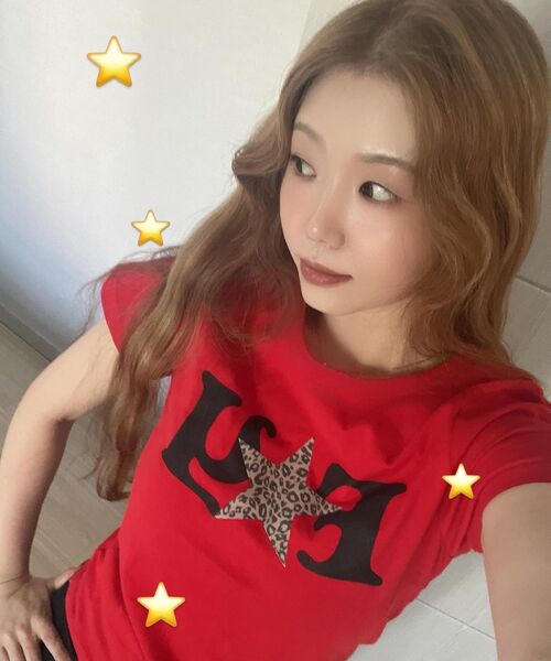 FANCY CLUB(ファンシークラブ)の「FYレオパードTシャツ(レッド) F25QB100(Tシャツ/カットソー・レディース・レッド・FREE)」の13枚目の写真