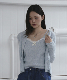 THE GREEN LAB（ザグリーンラボ）の「Lace Detail Top Cardigan Set [Light Blue]（カーディガン/ボレロ）」
