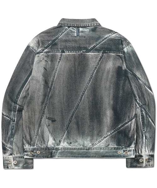 NOMANUAL(NOMANUAL)の「STAINED D.L DENIM TRUCKER JACKET - STAINED WHITE(デニムジャケット・レディース・その他・SMALL/MEDIUM/LARGE)」の2枚目の写真