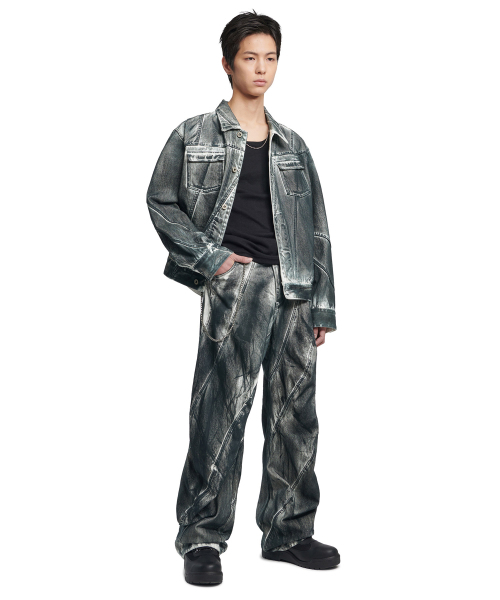 NOMANUAL(NOMANUAL)の「STAINED D.L DENIM TRUCKER JACKET - STAINED WHITE(デニムジャケット・レディース・その他・SMALL/MEDIUM/LARGE)」の4枚目の写真
