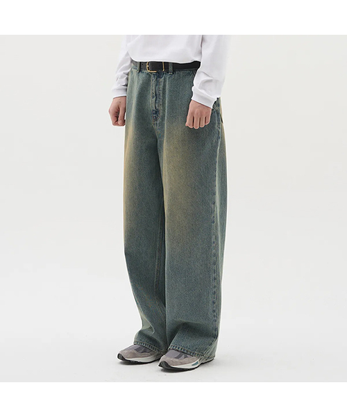 XERO(ゼロ)の「ブラシウォッシュドオーバーデニムパンツ(デニムパンツ・メンズ・グレイッシュブルー/ブラック/ベージュ・MEDIUM/LARGE/X-LARGE)」の3枚目の写真