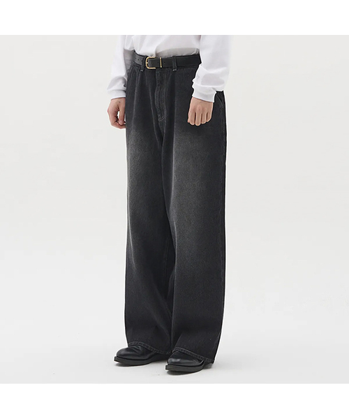 XERO(ゼロ)の「ブラシウォッシュドオーバーデニムパンツ(デニムパンツ・メンズ・グレイッシュブルー/ブラック/ベージュ・MEDIUM/LARGE/X-LARGE)」の2枚目の写真
