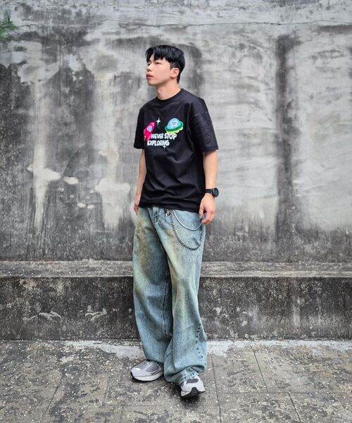 XERO(ゼロ)の「ブラシウォッシュドオーバーデニムパンツ(デニムパンツ・メンズ・グレイッシュブルー/ブラック/ベージュ・MEDIUM/LARGE/X-LARGE)」の15枚目の写真
