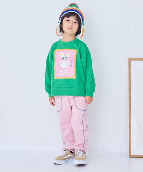 MARKEY'S（マーキーズ）の「裏シャギーロングパンツ（その他パンツ・キッズ・ピンク/ホワイト系その他/チャコール/ブルー・80/90/95/100/110/120/130/140/150）」の10枚目の写真