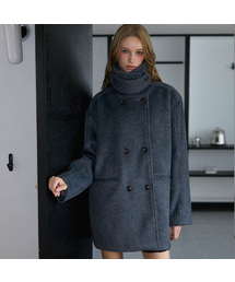 High Neck Half Coat [Charcoal]