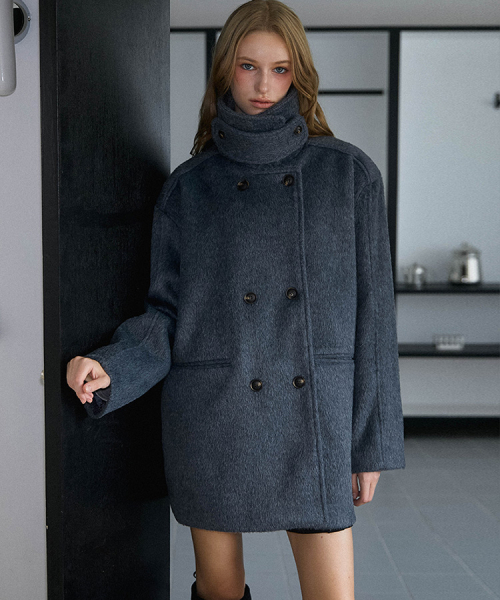 ROSEFRANTZ（ロゼフランツ）の「High Neck Half Coat [Charcoal]（チェスターコート・レディース・チャコール・FREE）」の2枚目の写真