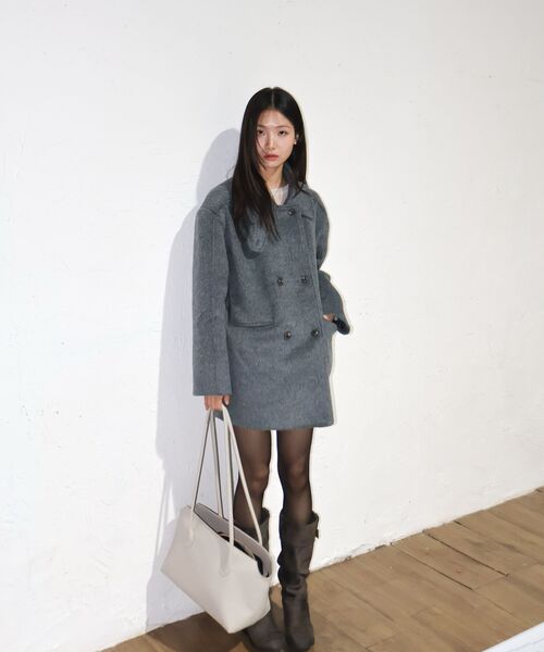 ROSEFRANTZ（ロゼフランツ）の「High Neck Half Coat [Charcoal]（チェスターコート・レディース・チャコール・FREE）」の4枚目の写真