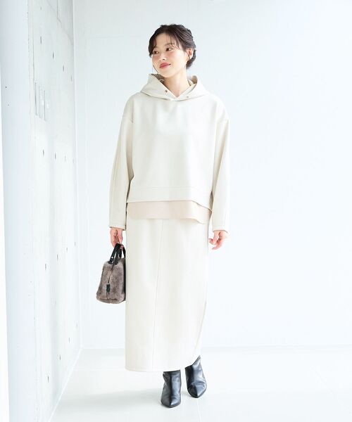 le.coeur blanc(ルクールブラン)の「レイヤードライクパーカー×スカートセット(ワンピース・レディース・モカ/ベージュ系その他・38)」の1枚目の写真