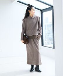 le.coeur blanc（ルクールブラン）の「レイヤードライクパーカー×スカートセット（ワンピース）」