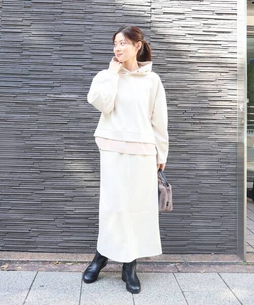 le.coeur blanc(ルクールブラン)の「レイヤードライクパーカー×スカートセット(ワンピース・レディース・モカ/ベージュ系その他・38)」の12枚目の写真