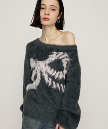 SLY | ONE SHOULDER RIBBON KNIT TOPS ワンショルダー リボン ニット トップス(ニット/セーター)