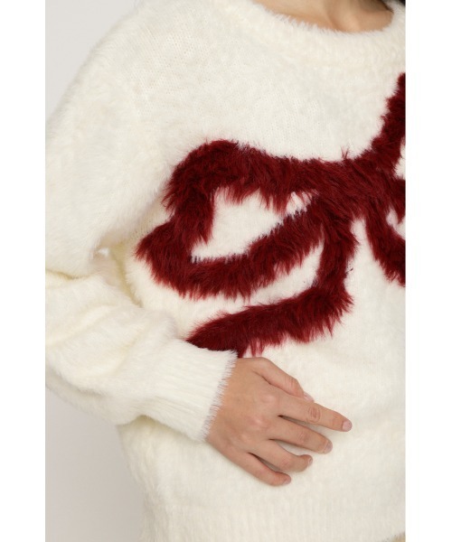 ONE SHOULDER RIBBON KNIT TOPS ワンショルダー リボン ニット