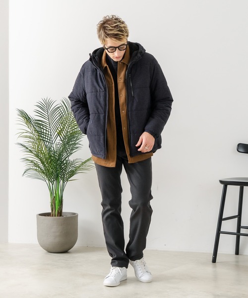 Blue Standard （ブルースタンダード）の「【Blue Standard/ブルースタンダード】カチオン杢ニット ストレッチ中綿ジャケット（ブルゾン・メンズ・グレー/チャコールグレー/ネイビー・X-LARGE/LARGE/MEDIUM）」の17枚目の写真