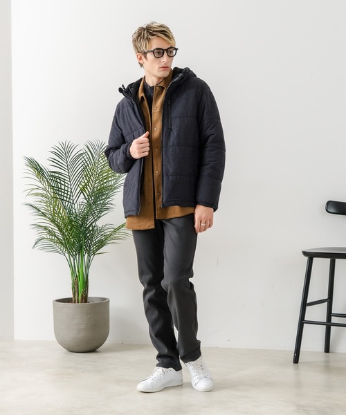 Blue Standard （ブルースタンダード）の「【Blue Standard/ブルースタンダード】カチオン杢ニット ストレッチ中綿ジャケット（ブルゾン・メンズ・グレー/チャコールグレー/ネイビー・X-LARGE/LARGE/MEDIUM）」の11枚目の写真