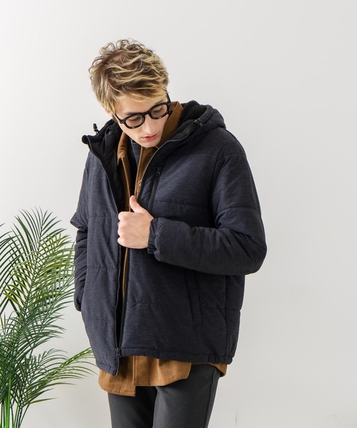 Blue Standard （ブルースタンダード）の「【Blue Standard/ブルースタンダード】カチオン杢ニット ストレッチ中綿ジャケット（ブルゾン・メンズ・グレー/チャコールグレー/ネイビー・X-LARGE/LARGE/MEDIUM）」の13枚目の写真