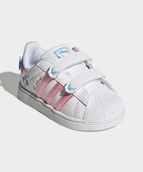 adidas Originals(アディダスオリジナルス)の「アディダス ディズニー スーパースター II コンフォート クロージャー / Adidas Disney Superstar II Comfort Closure / アディダスオリジナルス adidas Originals(スニーカー・キッズ・ホワイト×ピンク・15.0cm/16.0cm/12cm/13.0cm/14.0cm)」の4枚目の写真