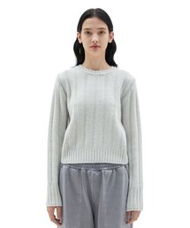 22fw W クルーネックスウェーター, ミント
