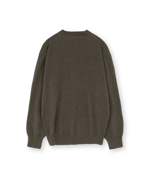 BROWNYARD(ブラウンヤード)の「エクストラスーパーファインクルーネックニット、オリーブ(ニット/セーター・メンズ・その他・3/4/5)」の2枚目の写真