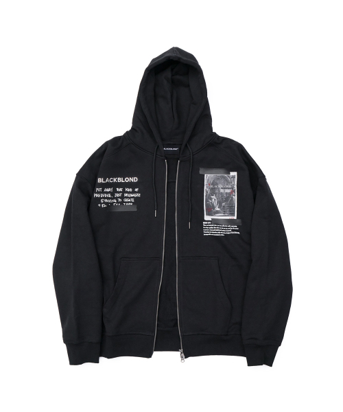 BLACK BLOND(ブラック ブロンド)の「ビビディノシンパシー ジップアップフードジャケット (ブラック)(パーカー・レディース・その他・LARGE/MEDIUM/X-LARGE)」の1枚目の写真