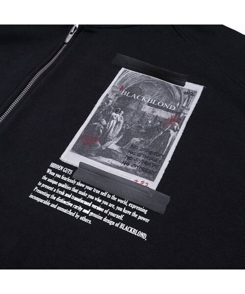 BLACK BLOND(ブラック ブロンド)の「ビビディノシンパシー ジップアップフードジャケット (ブラック)(パーカー・レディース・その他・LARGE/MEDIUM/X-LARGE)」の4枚目の写真