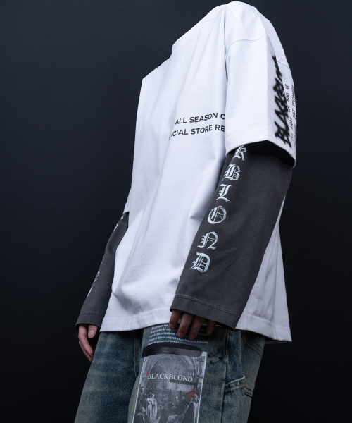 BLACK BLOND(ブラック ブロンド)の「ビビディ1982ノーシンパシー半袖Tシャツ(ホワイト)(Tシャツ/カットソー・レディース・その他・MEDIUM/LARGE/X-LARGE)」の6枚目の写真