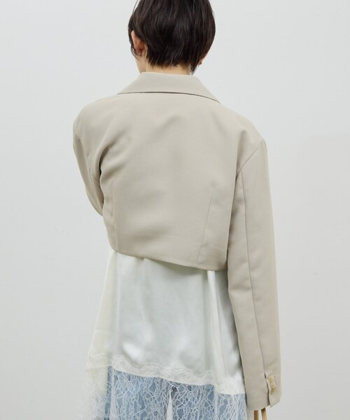 GALLARDAGALANTE（ガリャルダガランテ）の「クロップドジャケット（ブルゾン・レディース・ネイビー/ベージュ・FREE）」の5枚目の写真