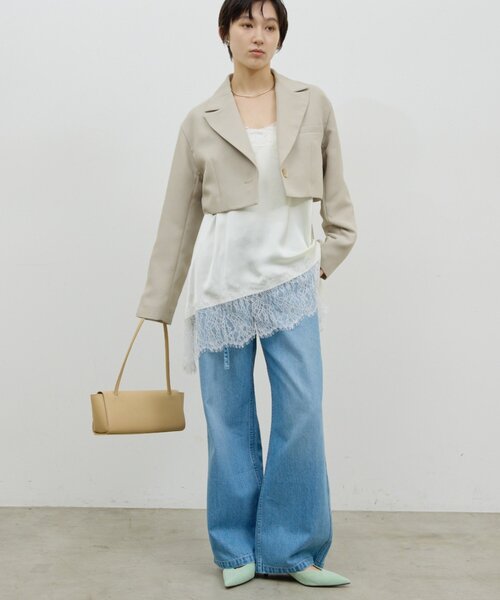 GALLARDAGALANTE（ガリャルダガランテ）の「クロップドジャケット（ブルゾン・レディース・ネイビー/ベージュ・FREE）」の7枚目の写真