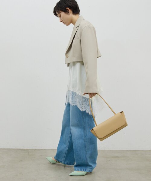 GALLARDAGALANTE（ガリャルダガランテ）の「クロップドジャケット（ブルゾン・レディース・ネイビー/ベージュ・FREE）」の8枚目の写真