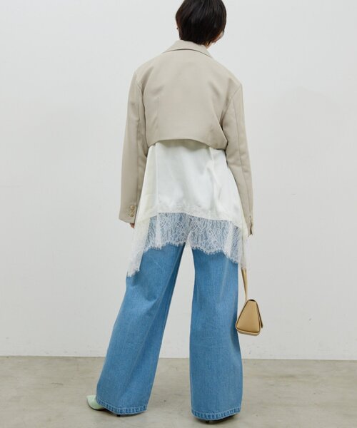 GALLARDAGALANTE（ガリャルダガランテ）の「クロップドジャケット（ブルゾン・レディース・ネイビー/ベージュ・FREE）」の9枚目の写真
