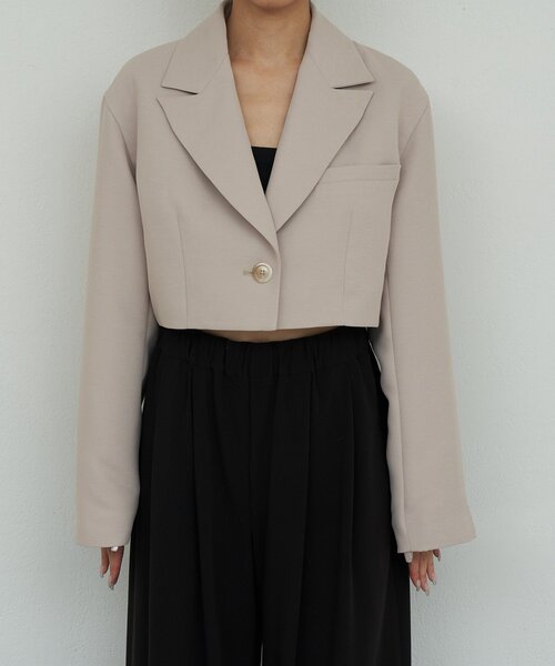 GALLARDAGALANTE（ガリャルダガランテ）の「クロップドジャケット（ブルゾン・レディース・ネイビー/ベージュ・FREE）」の10枚目の写真