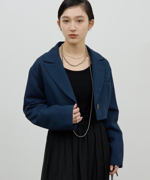 GALLARDAGALANTE（ガリャルダガランテ）の「クロップドジャケット（ブルゾン・レディース・ネイビー/ベージュ・FREE）」の18枚目の写真