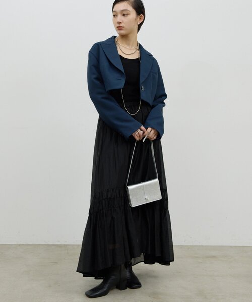 GALLARDAGALANTE（ガリャルダガランテ）の「クロップドジャケット（ブルゾン・レディース・ネイビー/ベージュ・FREE）」の21枚目の写真