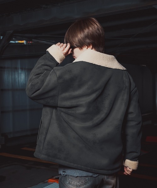 improves（インプローブス）の「ボア襟 フェイクムートンジャケット（ブルゾン・メンズ・ブラック/ブラウン・X-LARGE/LARGE/MEDIUM/SMALL）」の5枚目の写真