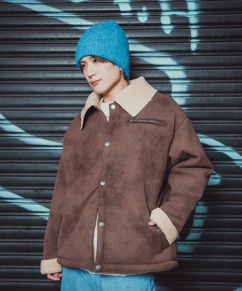 improves（インプローブス）の「ボア襟 フェイクムートンジャケット（ブルゾン・メンズ・ブラック/ブラウン・X-LARGE/LARGE/MEDIUM/SMALL）」の9枚目の写真