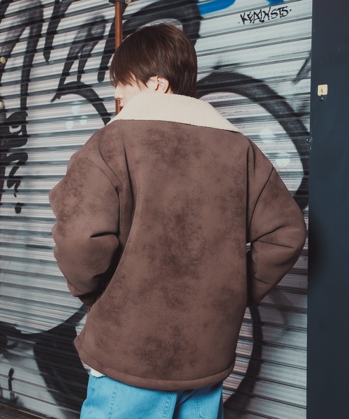 improves（インプローブス）の「ボア襟 フェイクムートンジャケット（ブルゾン・メンズ・ブラック/ブラウン・X-LARGE/LARGE/MEDIUM/SMALL）」の12枚目の写真