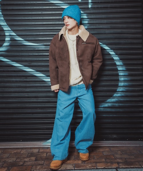 improves（インプローブス）の「ボア襟 フェイクムートンジャケット（ブルゾン・メンズ・ブラック/ブラウン・X-LARGE/LARGE/MEDIUM/SMALL）」の13枚目の写真