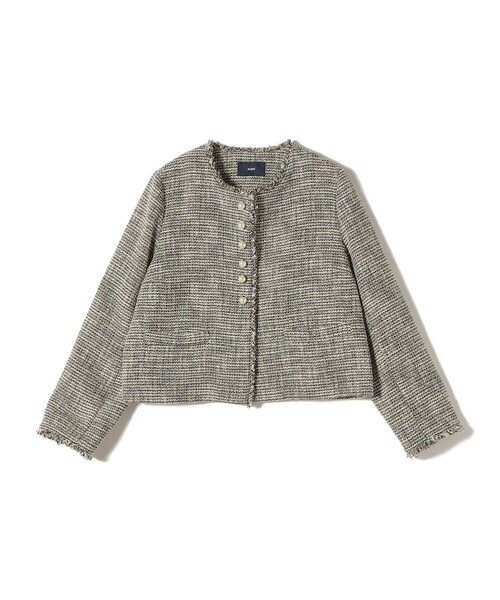 シップス（SHIPS）/トライスピン 杢 ツイード パール モチーフ ボタン ジャケット（セレモニー対応可） トライスピン 杢 ツイード パール モチーフ ボタン ジャケット