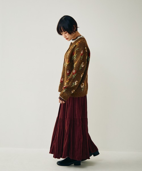 Crisp（クリスプ）の「フラワーパターンニットカーディガン（カーディガン/ボレロ・レディース・ブラウン/グレー・FREE）」の22枚目の写真