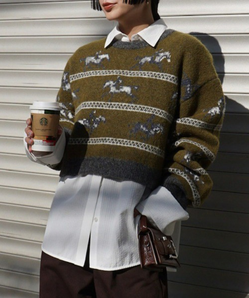 UND HORSE PATTERN KNIT（ニット/セーター）｜Ameri（アメリ）の