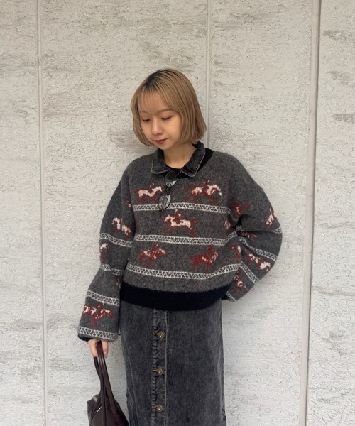 UND HORSE PATTERN KNIT（ニット/セーター）｜Ameri（アメリ）の