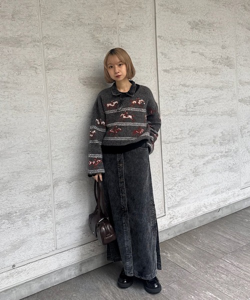 Ameri（アメリ）の「UND HORSE PATTERN KNIT（ニット/セーター）」 - WEAR