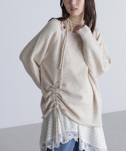 FREE'S MART（フリーズマート）の「◆ワンショルルーズニット（ニット/セーター・レディース・ベージュ/グレー/ブラウン・FREE）」の3枚目の写真