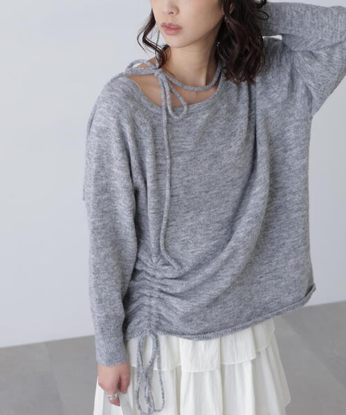 FREE'S MART(フリーズマート)の「◆ワンショルルーズニット(ニット/セーター・レディース・ベージュ/グレー/ブラウン・FREE)」の5枚目の写真