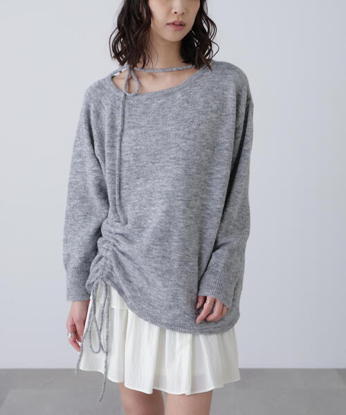 FREE'S MART(フリーズマート)の「◆ワンショルルーズニット(ニット/セーター・レディース・ベージュ/グレー/ブラウン・FREE)」の12枚目の写真